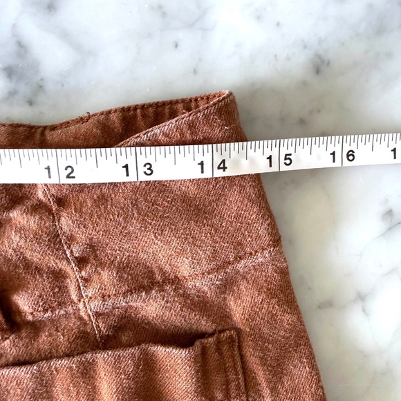Maeve Anthropologie Colette Linen Cropped Pants Women’s 29 Brown Wide Leg Boho - Picture 8 of 10